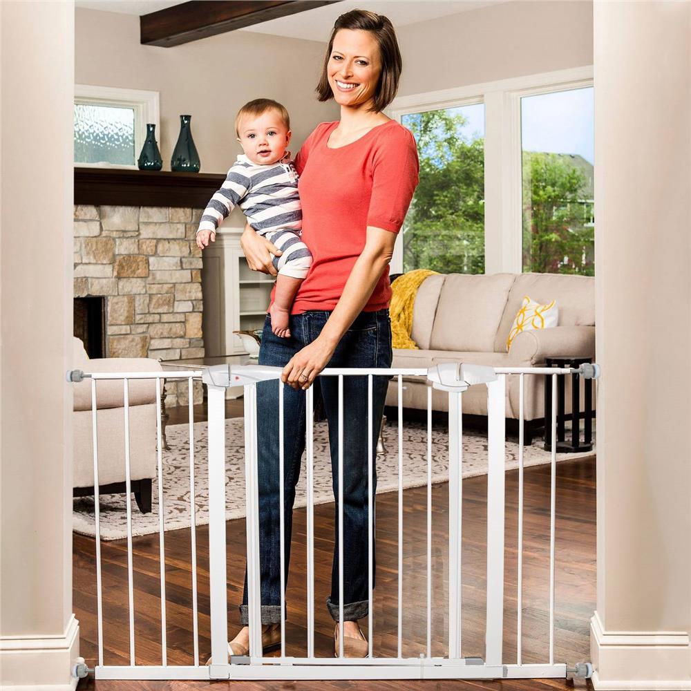 Poarta de siguranta Safety Gate pentru scari, ajustabila 76-85 cm, din otel, alba