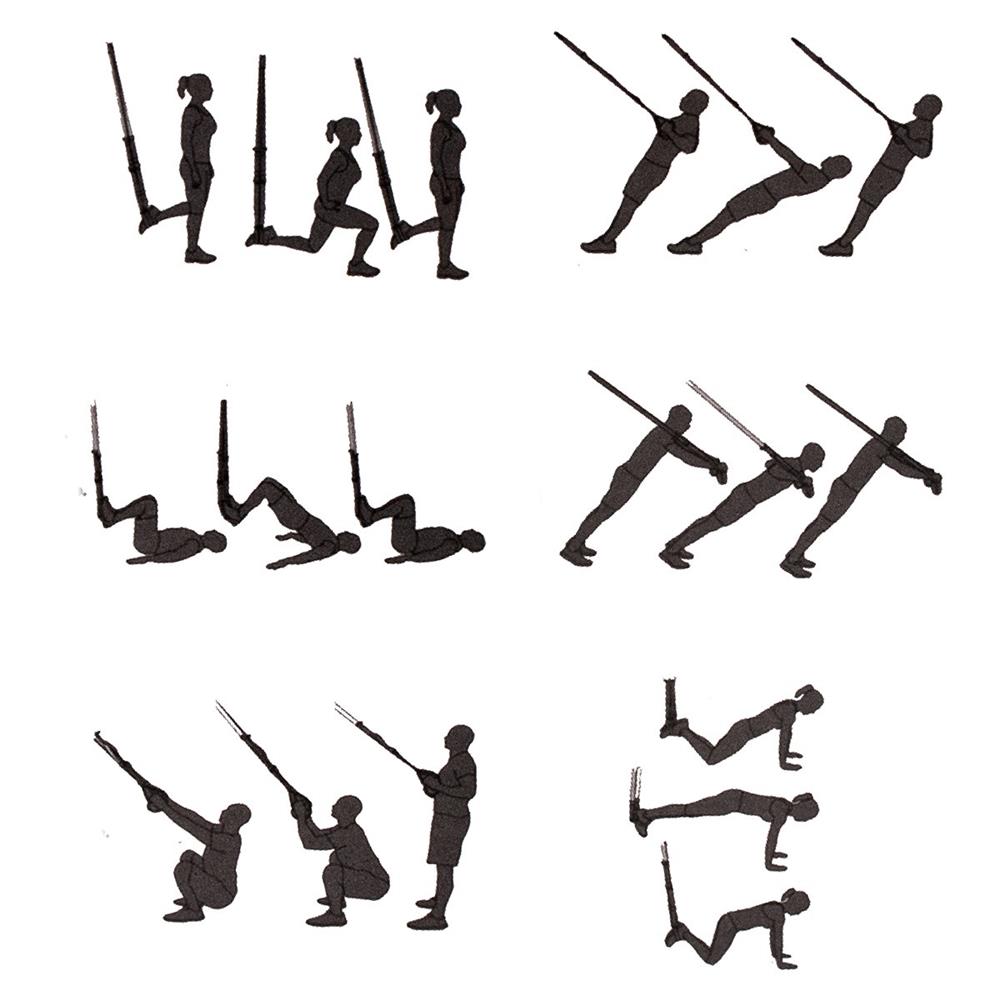 Set sistem suspensie tip TRX, fitness, crossfit sau aerobic, cu sac transport, 250kg