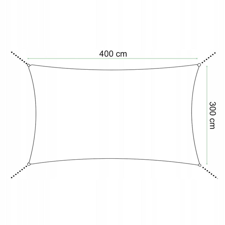 Copertina prelata de soare, dreptunghiulara, impermeabila cu protectie UV, 4x3m, crem