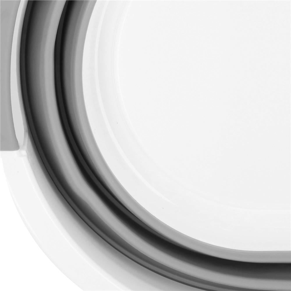 Cos de rufe pliabil tip lighean, cu manere, din plastic si silicon, 62x44x28cm, 39litri, gri