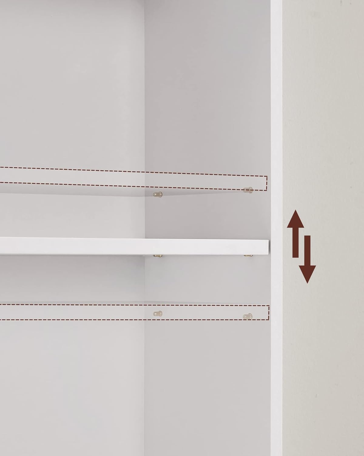 VASAGLE Biblioteca verticala 40x24x179 cm, 6 rafturi din care 4 reglabile, PAL alb mat