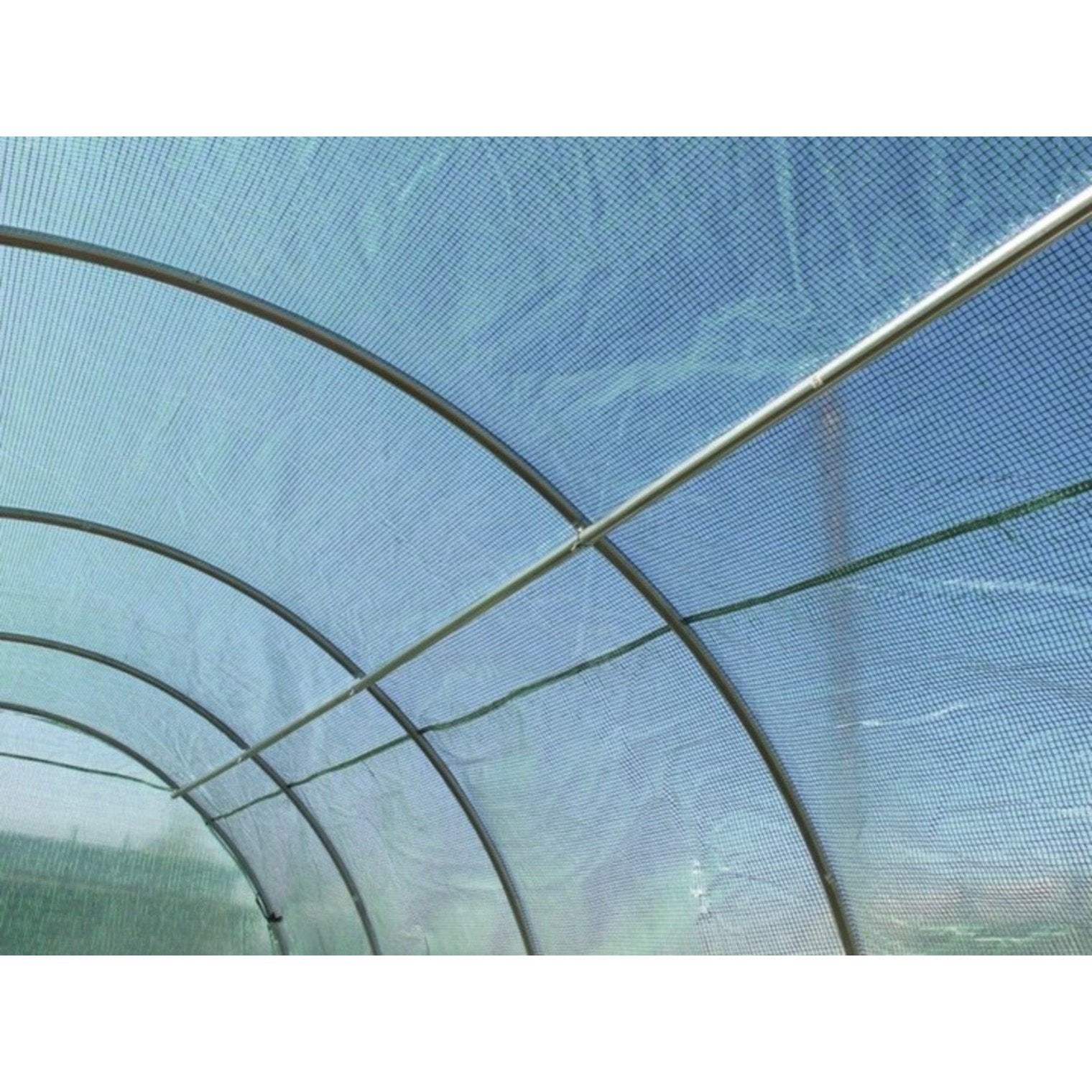 Sera de gradina, tip tunel cu cadru metalic, 300x600 cm, verde, 18 mp, usa cu cadru metalic