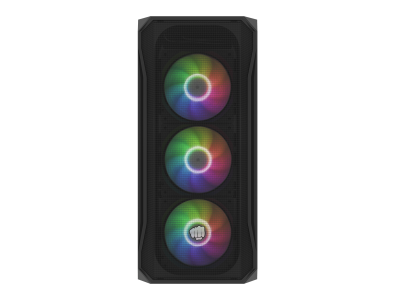 Carcasa FURY SHOBO SH4F Mid Tower RGB NEGRU, Tempered Glass, Sloturi Expansiune 7, Drive Bays: 2x3.5" 2x2.5", Ventilatoare Suportate: 8 (spate: 1x120mm, fata: 3x120mm sau 3x140mm, sus: 2x120mm sau 1x140mm, jos: 2x120mm), Ventilatoare Incluse: 4 (4x120mm),