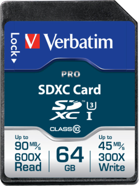 MEMORIE SD CARD Verbatim SDXC 64GB (Clasa 10) PRO UHS-I, 
