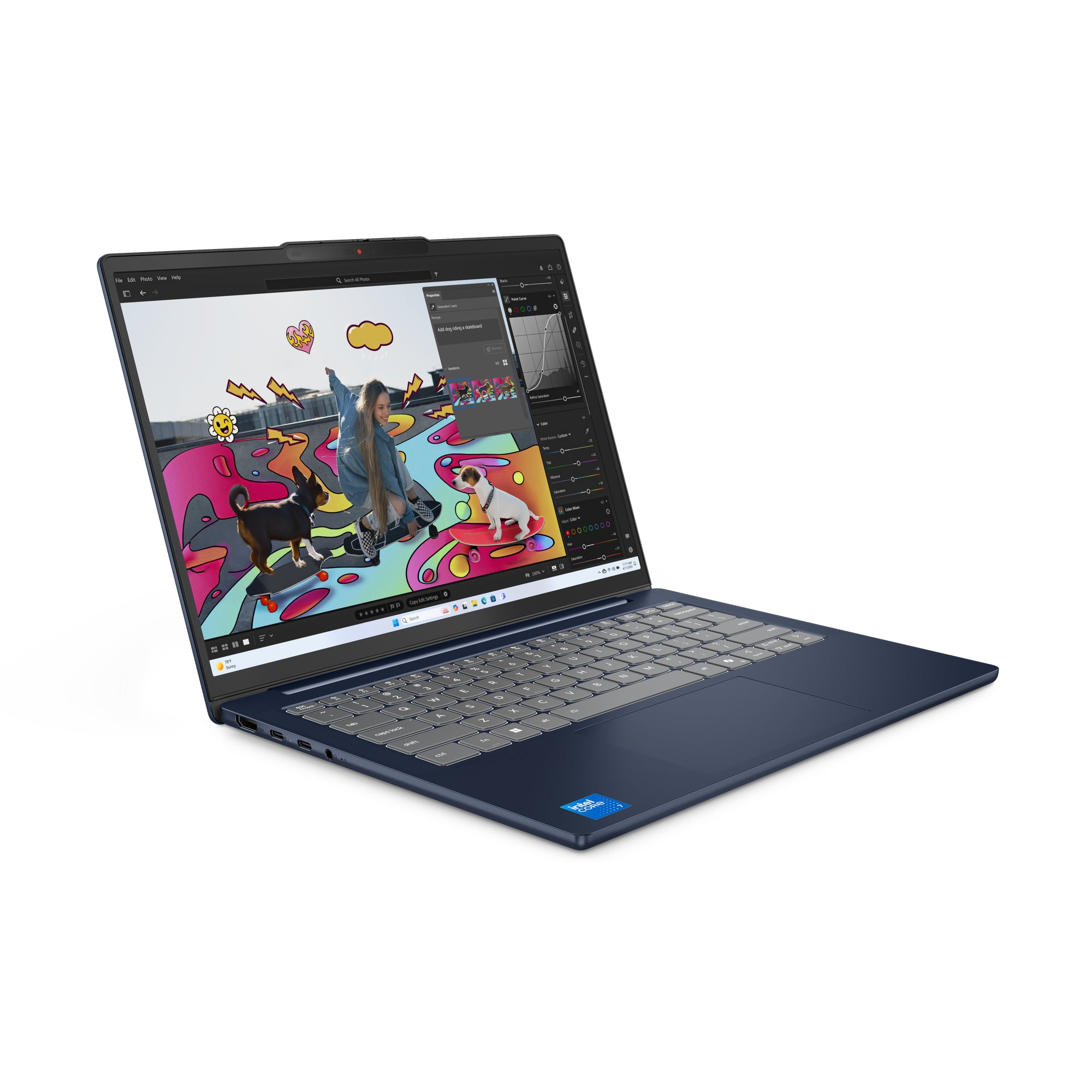 14 IdeaPad Slim 5 14IRH10R, WUXGA OLED, Procesor Intel® CoreTM 7 240H (24M Cache, up to 5.20 GHz), 32GB DDR5, 1TB SSD, Intel Graphics, No OS, Cosmic Blue "83J0003VRM" (timbru verde 3.5 lei)
