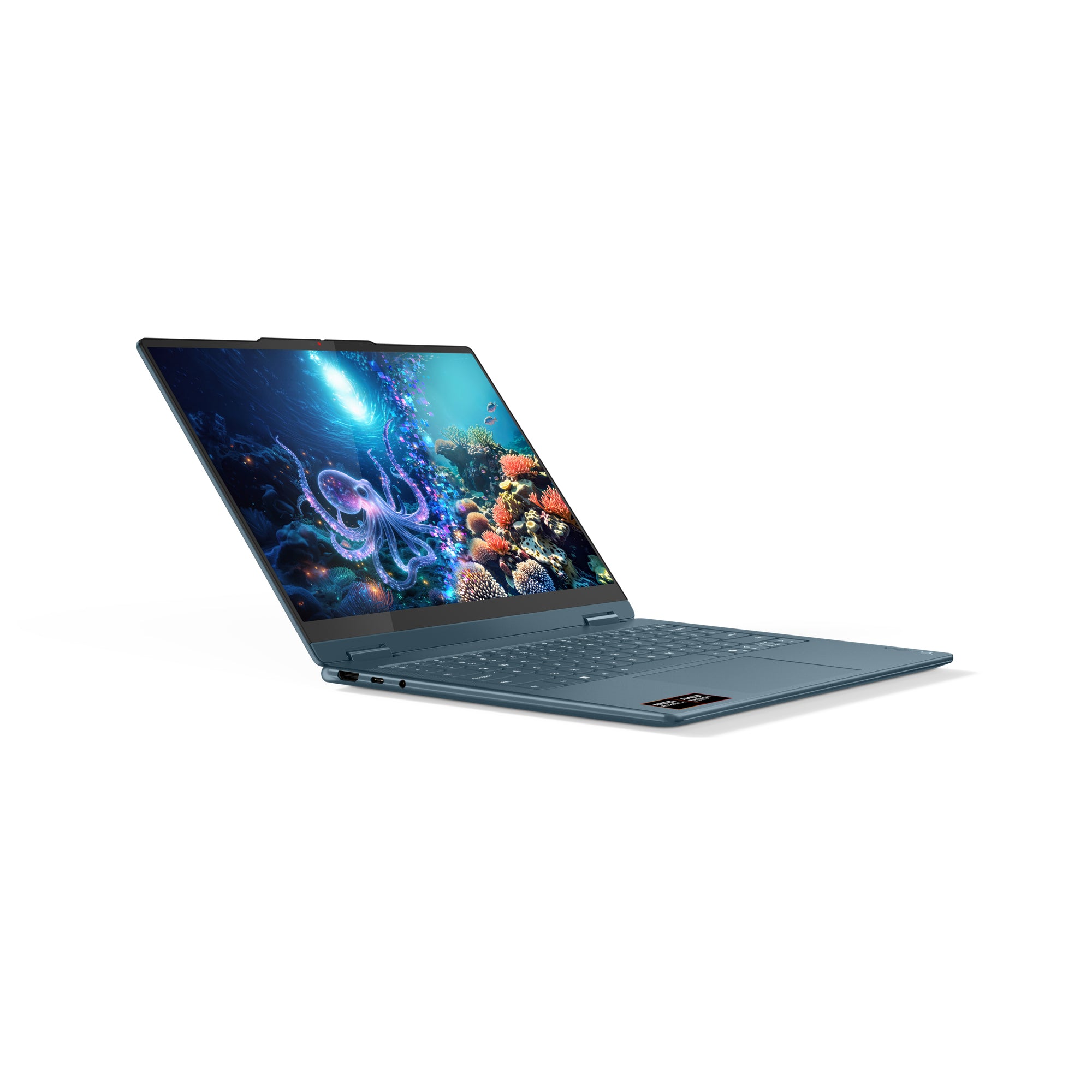 14 Yoga 7 2-in-1 14AKP10, WUXGA OLED Touch, Procesor AMD RyzenTM AI 5 340 (16M Cache, up to 4.8 GHz), 24GB LPDDR5X, 1TB SSD, AMD Radeon 840M, Win 11 Home, Tidal Teal, 3Yr Onsite Premium Care "83JR002ERM" (timbru verde 3.5 lei)