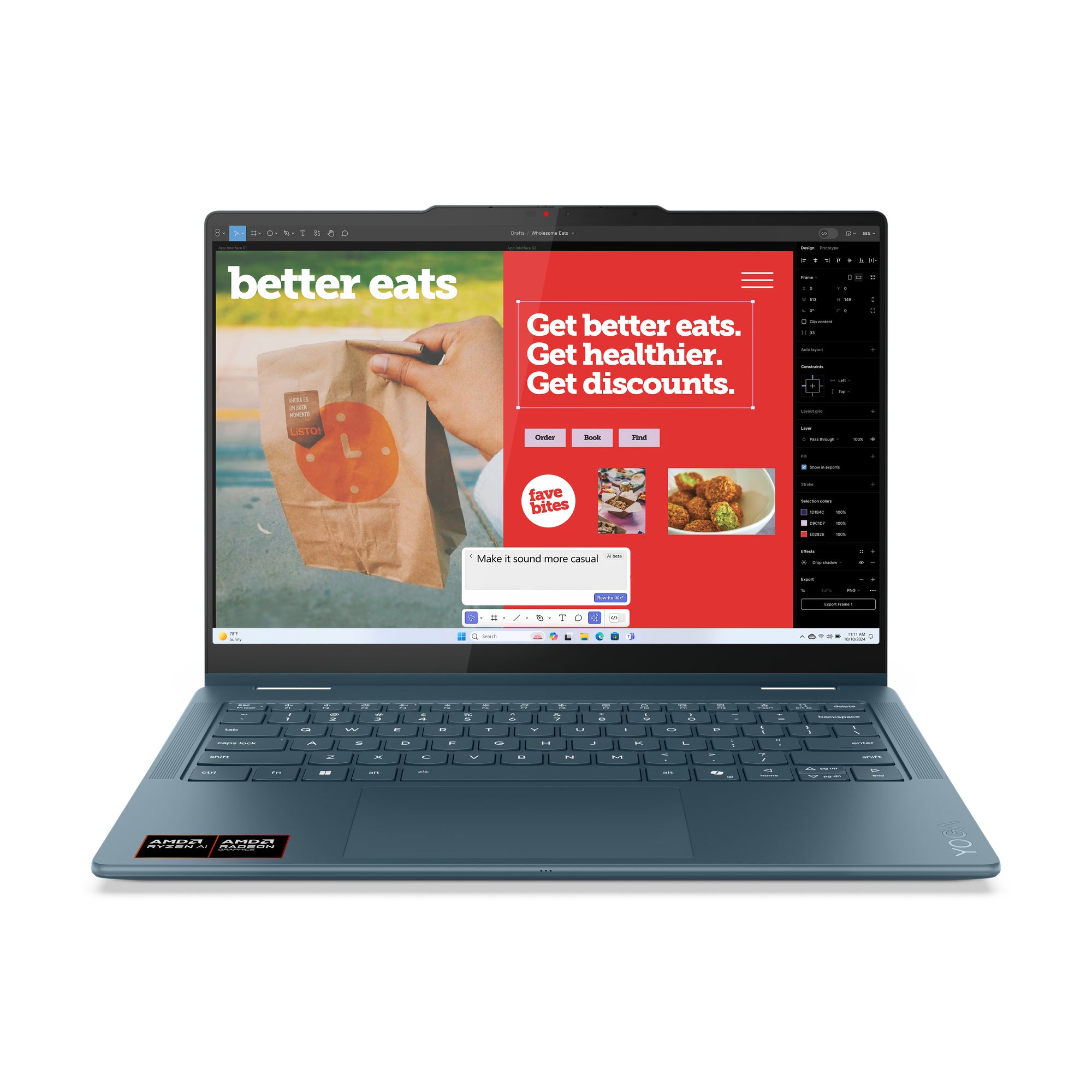 14 Yoga 7 2-in-1 14AKP10, WUXGA OLED Touch, Procesor AMD RyzenTM AI 5 340 (16M Cache, up to 4.8 GHz), 24GB LPDDR5X, 1TB SSD, AMD Radeon 840M, Win 11 Home, Tidal Teal, 3Yr Onsite Premium Care "83JR002ERM" (timbru verde 3.5 lei)