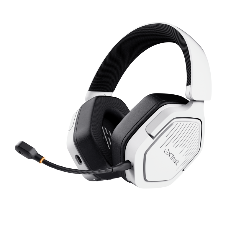 Casti wireless Trust GXT 492W Carus, material ABS, conector 3.5mm, frecventa raspuns 20 Hz, 20.000 Hz, sunet stereo, nivel sunet 104 dB, alb