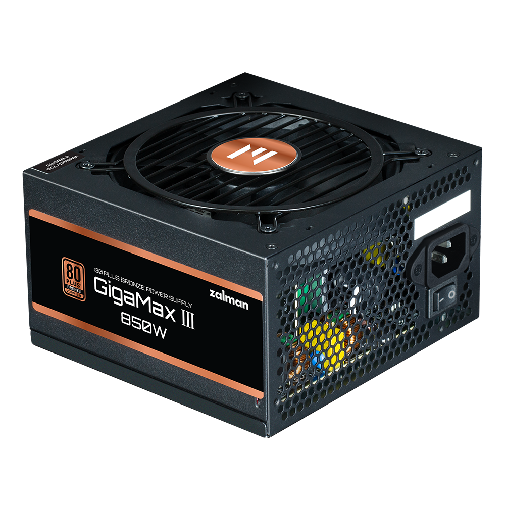 SURSA Zalman "GV3", 850W, certificare 80 Plus Bronze, non-modular, fan 120mm, negru, "ZM850-GV3"