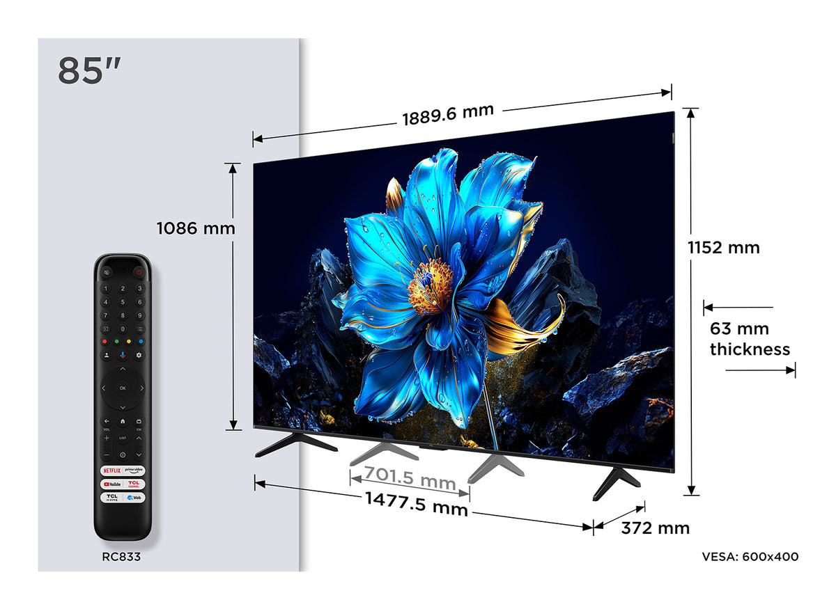 QLED TV 4K 85(214 cm) TCL 85P7K 