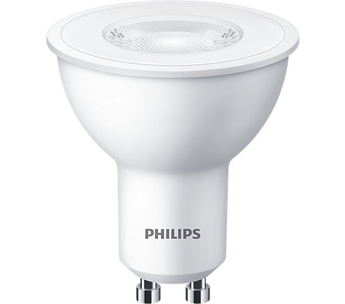 SET 3 becuri LED Philips, soclu GU10, putere 4.7W, forma plat, lumina alb calda, alimentare 220 - 240 V, "000008719514393998"