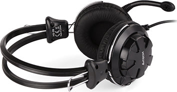 CASTI A4tech, "ComfortFIt", cu fir, standard, utilizare multimedia, microfon pe brat, conectare prin Jack 3.5 mm x 2, negru, "HS-28-1", (timbru verde 0.8 lei)