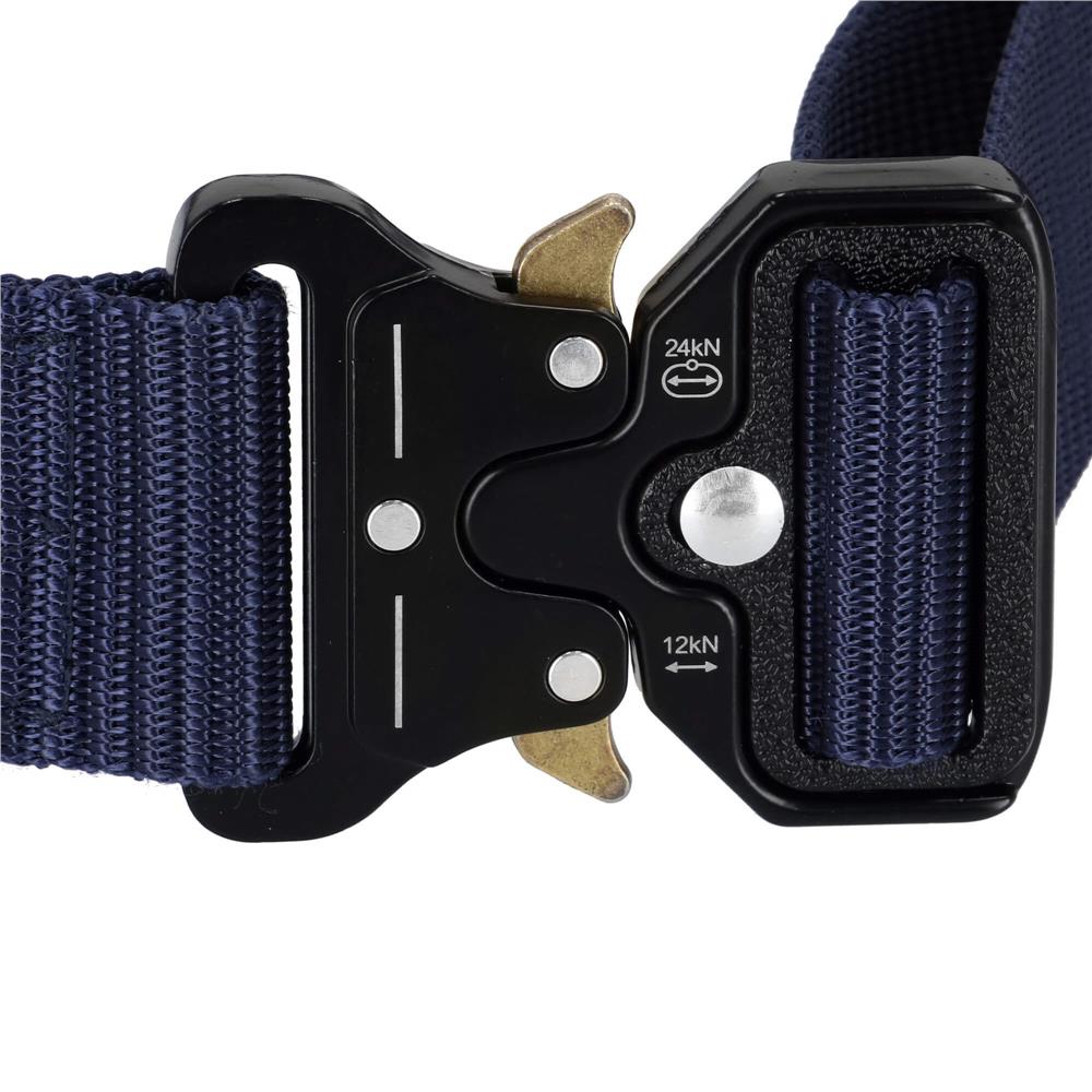 Curea centura Tactical Combat pentru barbati 3.5 x 125 cm, rezistent, albastru inchis
