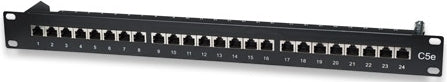 PATCH PANEL Intellinet 24 porturi, FTP, Cat5e ecranat, 1U pentru rack 19