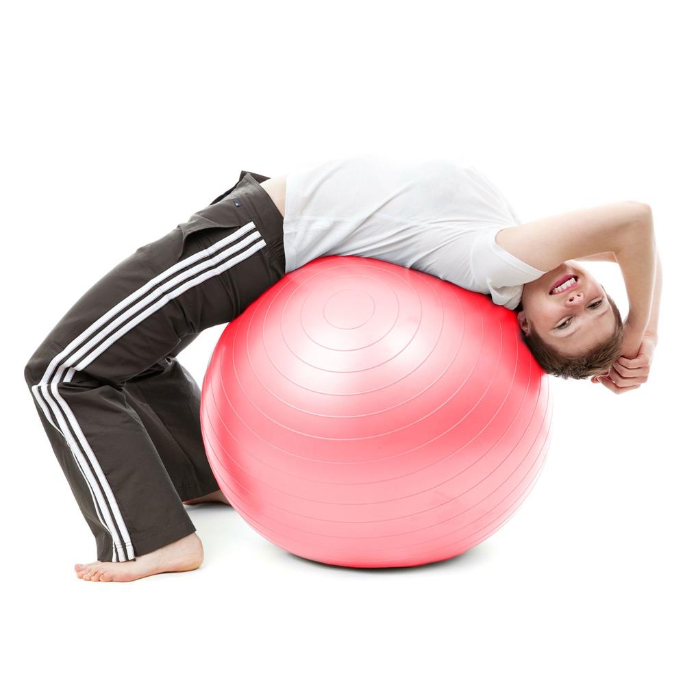 Minge pentru fitness sau yoga 75 cm, pompa inclusa, roz