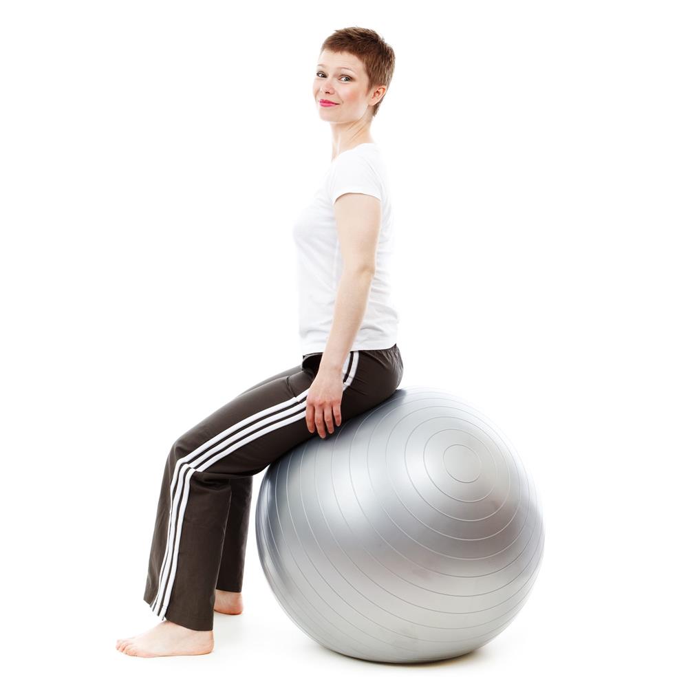 Minge pentru fitness sau yoga 75 cm, pompa inclusa, gri