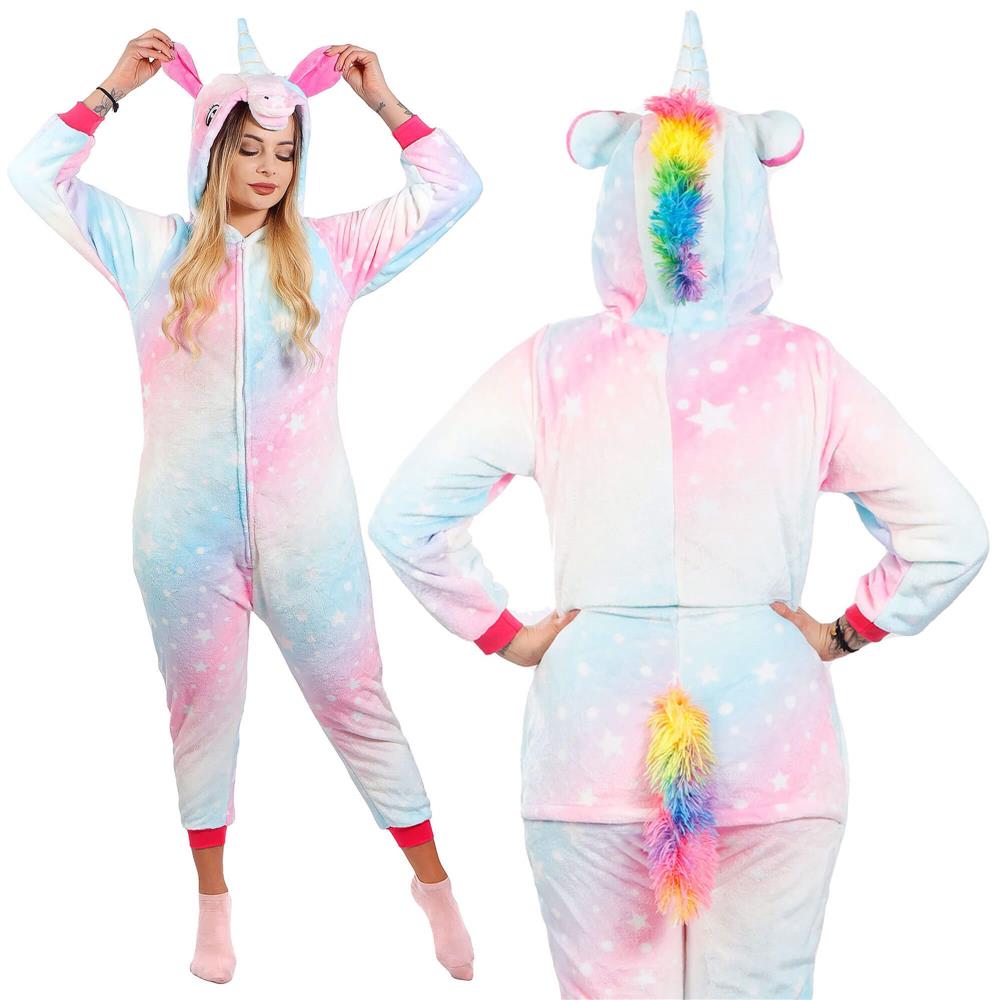 Pijama tip salopeta pentru dama, model unicorn, marime S