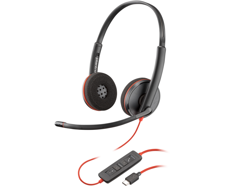 Poly Blackwire 3220 Stereo USB-C Headset +USB-C/A Adapter (Bulk)  "8X228A6" (timbru verde 0.8 lei)