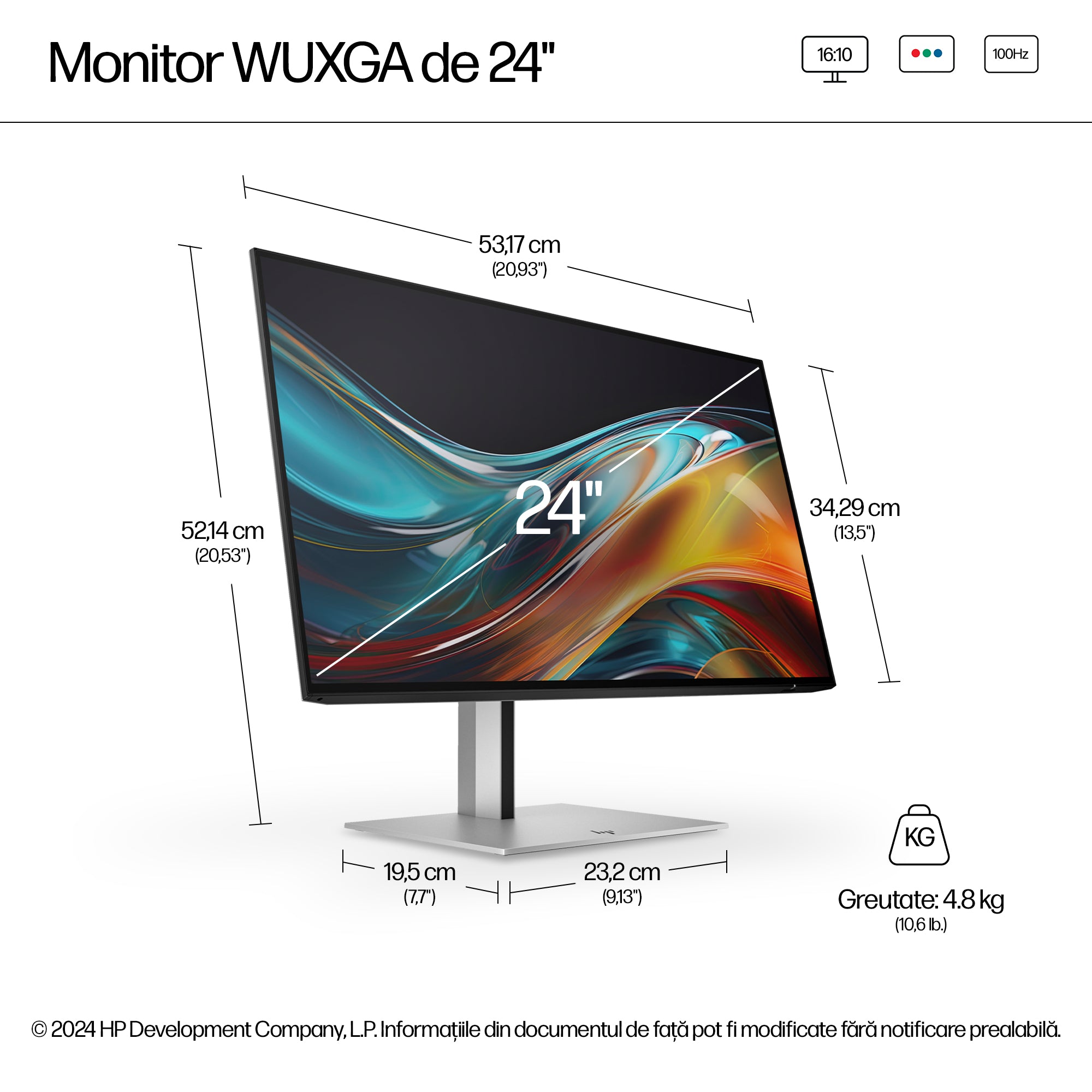 HP MONITOR Series 7 Pro 24" WUXGA -724pn "8X534E9"