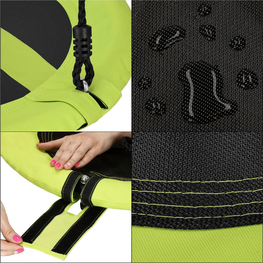 Leagan tip cuib Sersimo NS22, diametru 110cm, inaltime reglabila, pentru exterior, sarcina 150 kg, Verde Negru