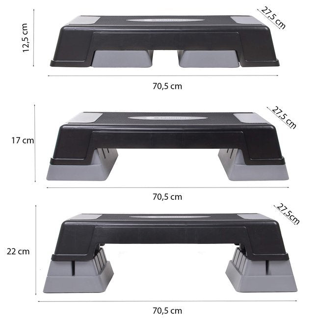 Stepper aerobic fitness ajustabil 3 niveluri de inaltime, suporta pana la 350 kg
