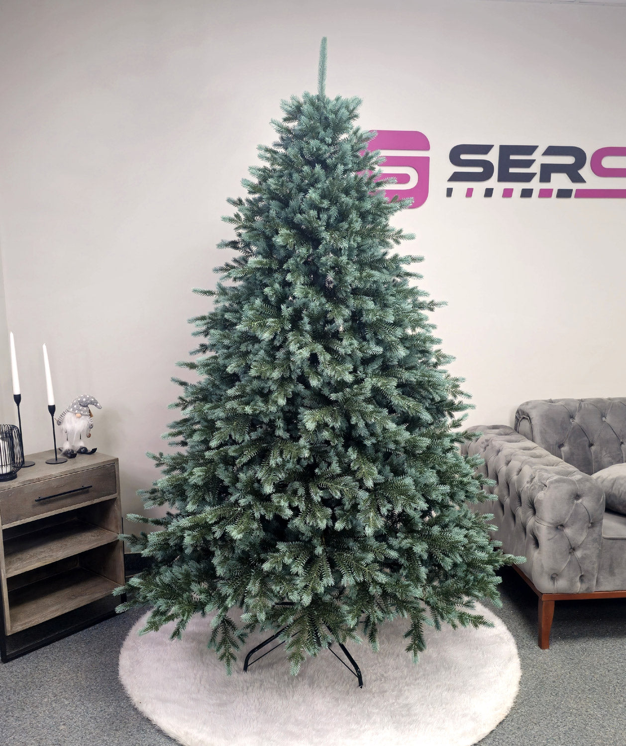 Brad artificial Christmas Deluxe by Sersimo, Alaska Select verde argintiu, integral 3D, 210 cm