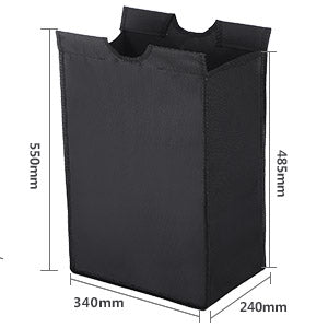 SONGMICS Cos de rufe cu 3 saci detasabili, structura metalica pe roti, 3x44L, 77x41x82cm, negru
