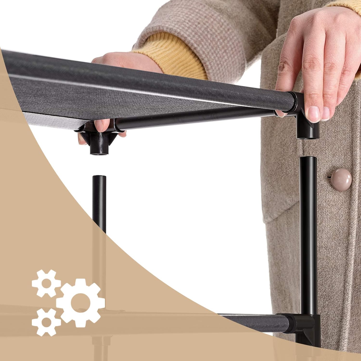 SONGMICS Raft de depozitare pantofi pe 8 niveluri, metal, instalare modulara, 28x46x145cm, negru