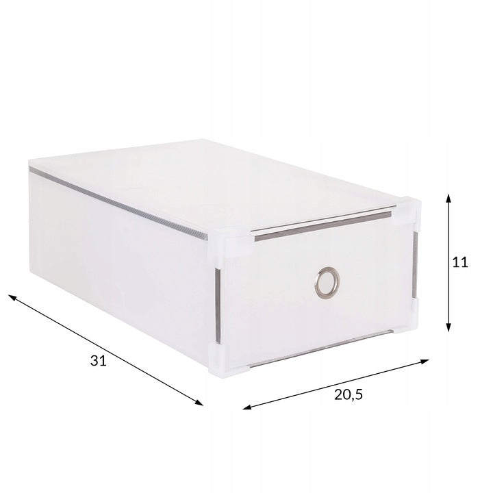 Set 10 cutii organizare pentru pantofi, 31x20x11, transparent