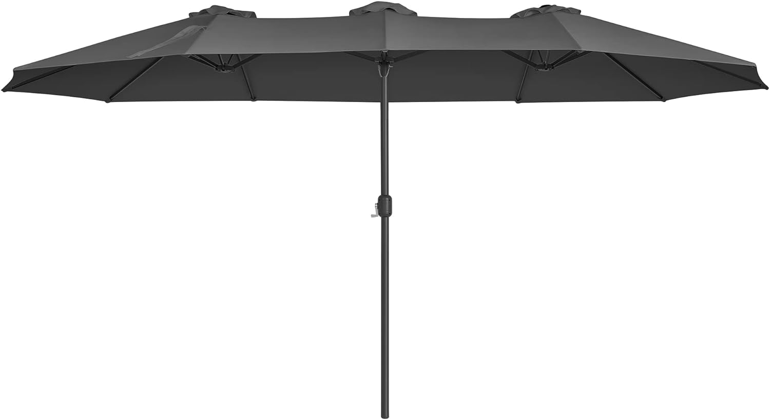 SONGMICS Umbrela de gradina dubla, cu manivela, 460 x 270 cm, gri