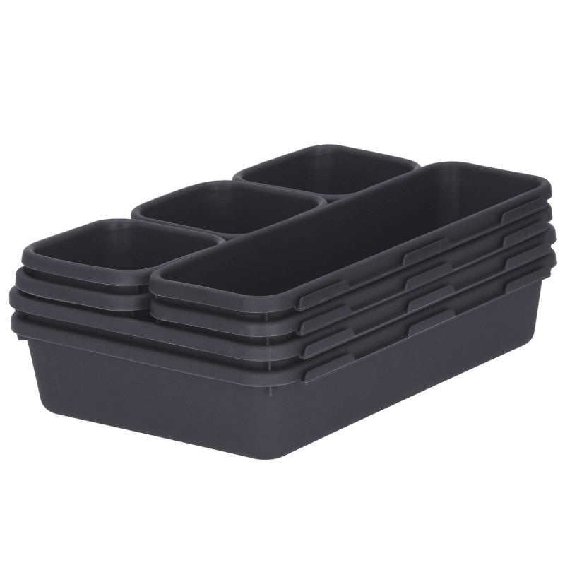 Organizator sertar bucatarie, 8 piese, negru