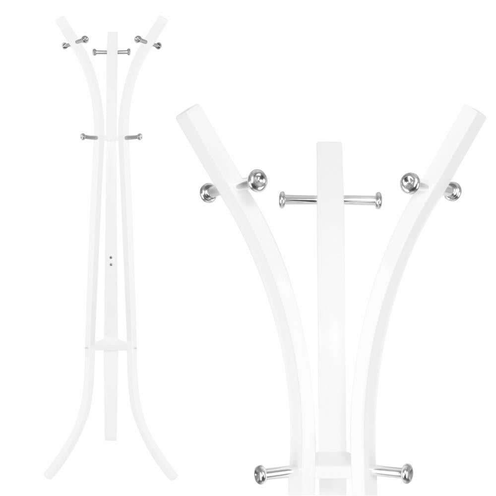 Cuier din metal Sersimo, 9 agatatoare, 180cm, alb