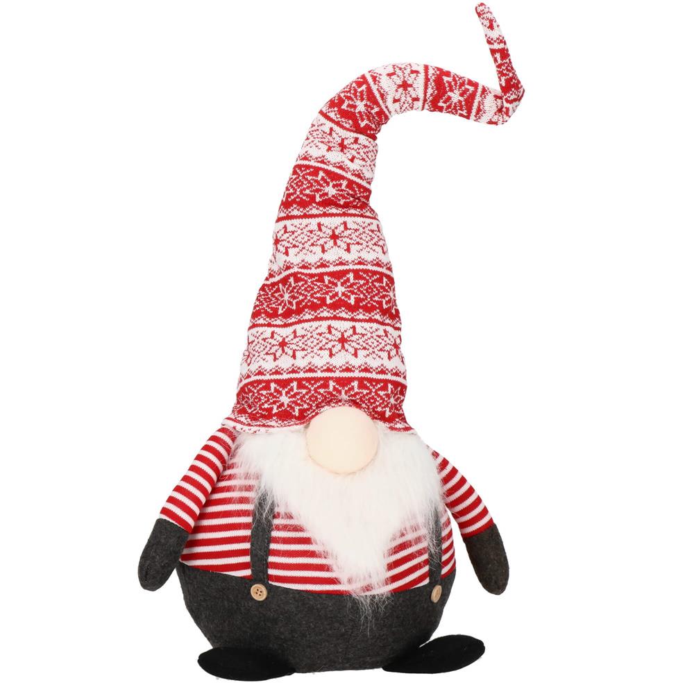 Figurina Craciun, Spiridus cu bluza in dungi, inaltime 80cm