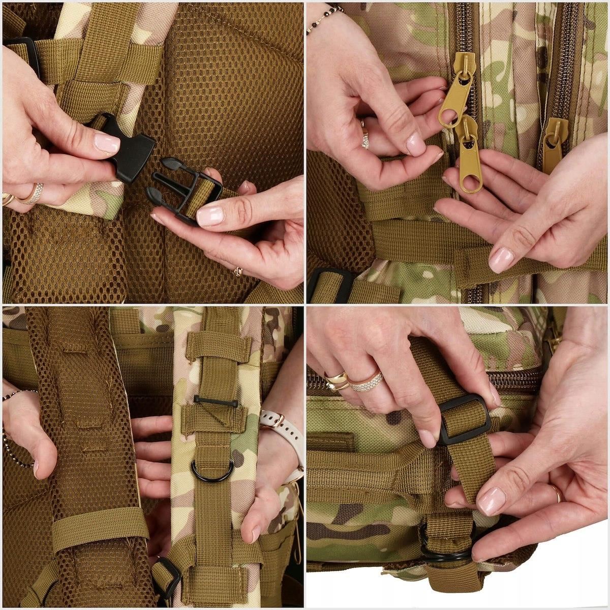 Rucsac militar pentru drumetie, impermeabil, ultra usor, 4 compartimente, culoare camuflaj
