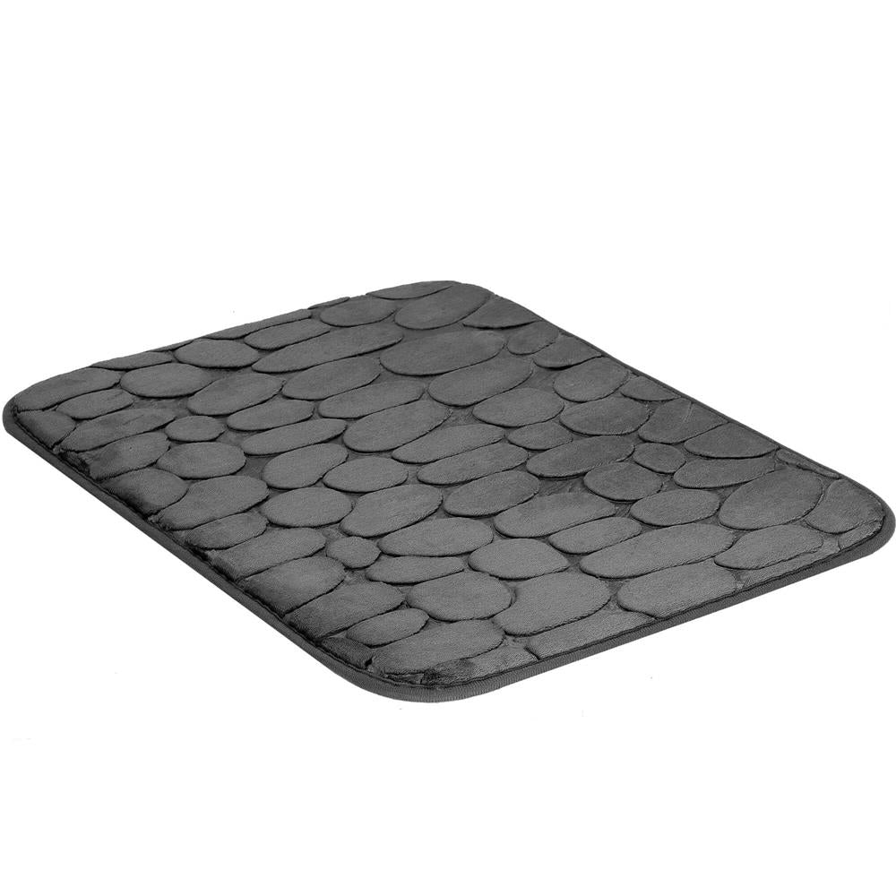 Covoras de baie antiderapant cu uscare rapida, 60x40 cm, gri inchis