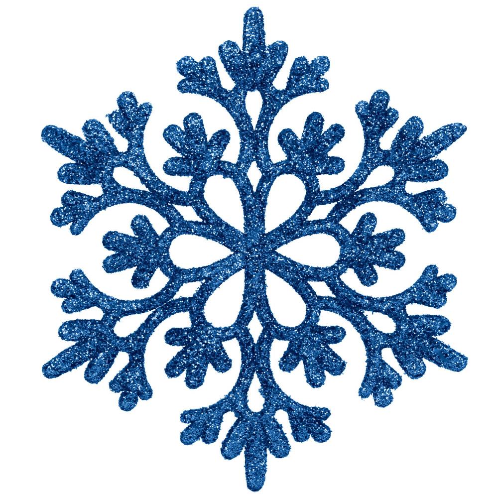 Decoratiune brad fulg de zapada, set 12 bucati, 10cm, albastru