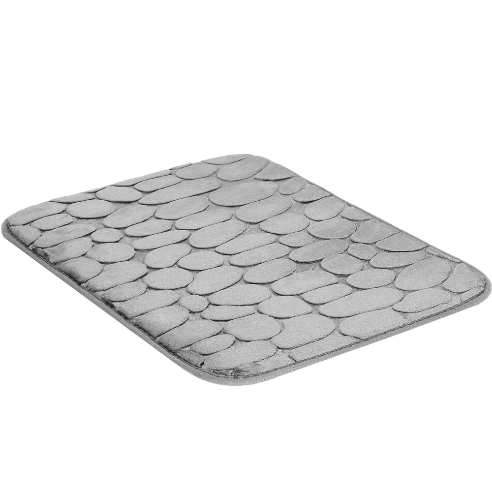 Covoras de baie antiderapant cu uscare rapida, 80x50 cm, gri