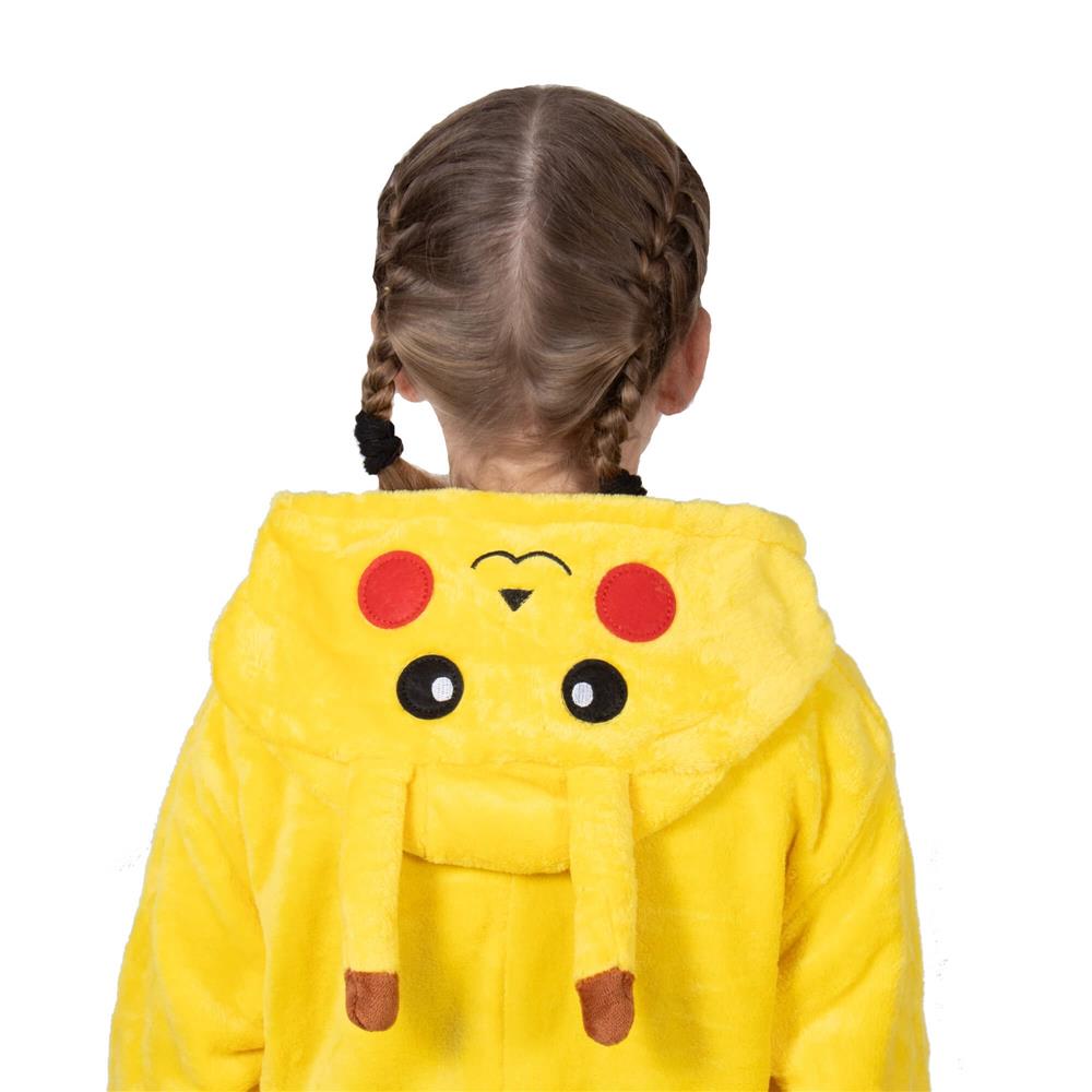 Pijama tip salopeta pentru copii, model Pikachu, marime 120-130 cm