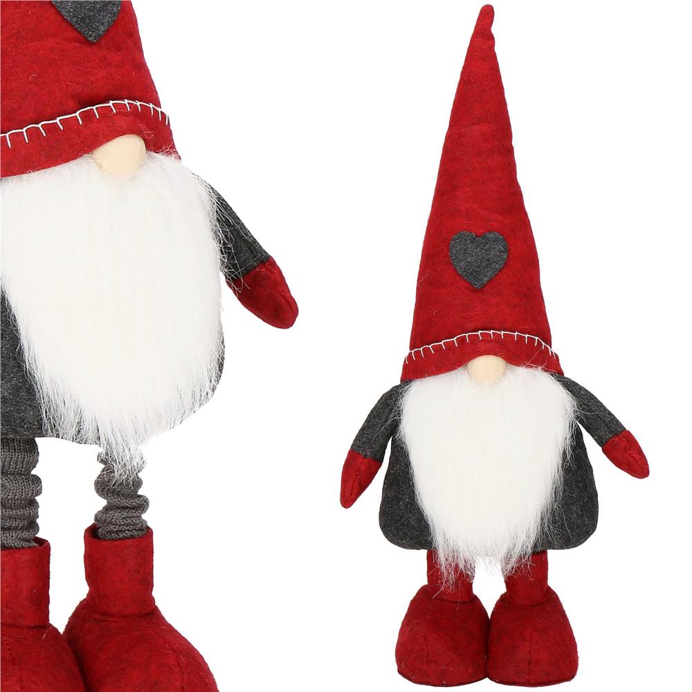 Figurina Craciun, Spiridus, picioare telescopice, inaltime extensibila 51-70cm