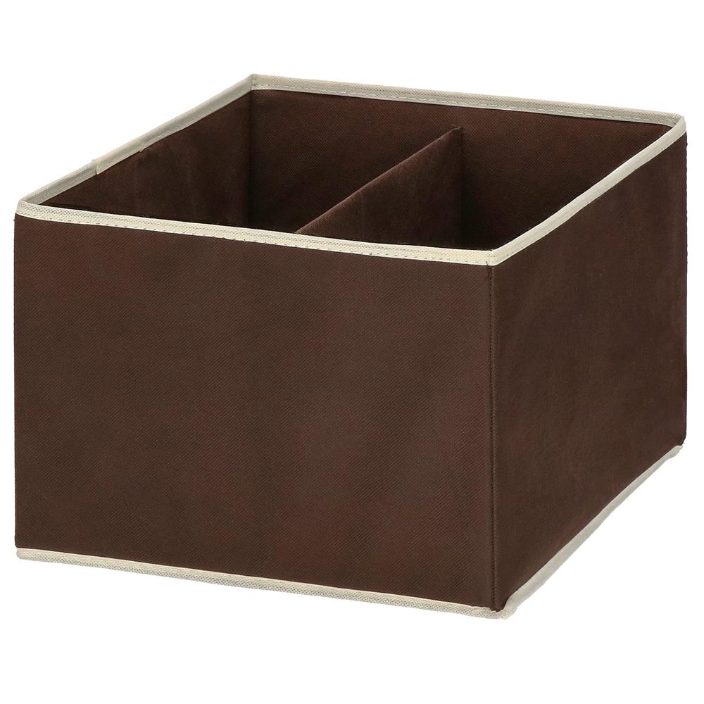 Organizator dulap tip lada cu 3 sertare, Sersimo, textil, maro si bej