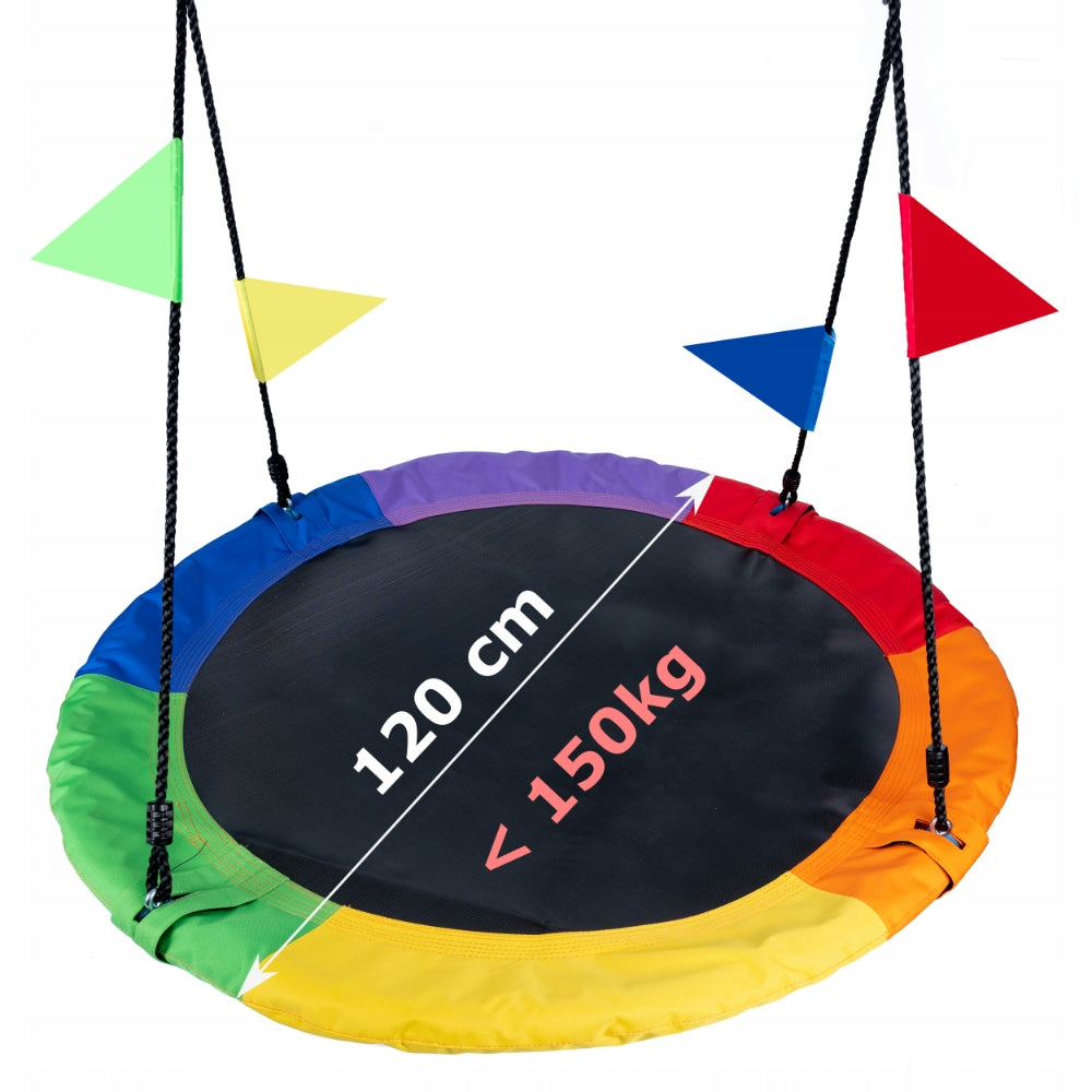 Leagan tip cuib reglabil pe inaltime, 120cm, 150kg, multicolor