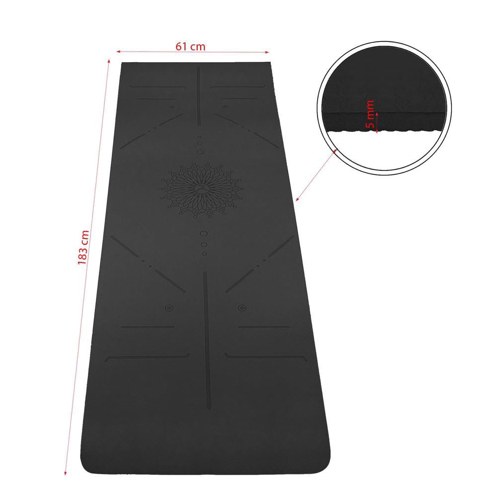 Saltea pentru antrenament, yoga, fitness, aerobic, pilates, exercitii la sol, 183x61cm, negru