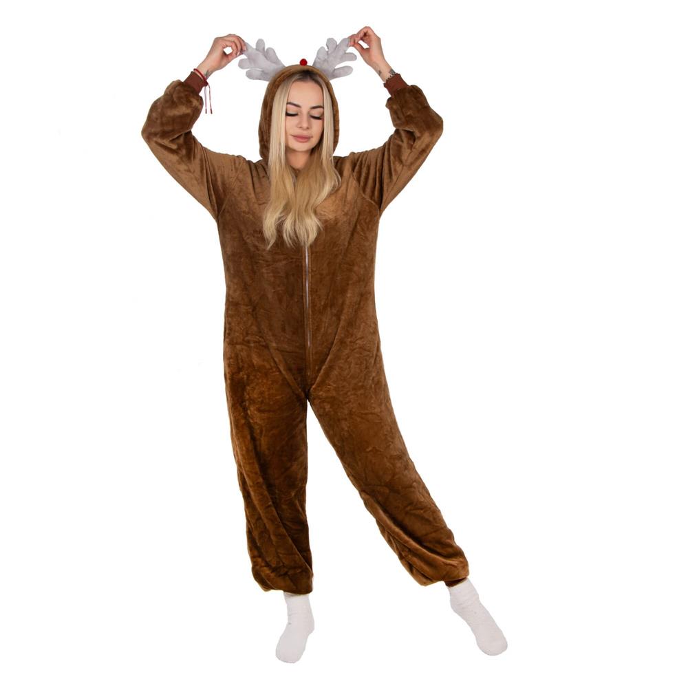 Pijama tip salopeta pentru adulti, model Ren, marime L