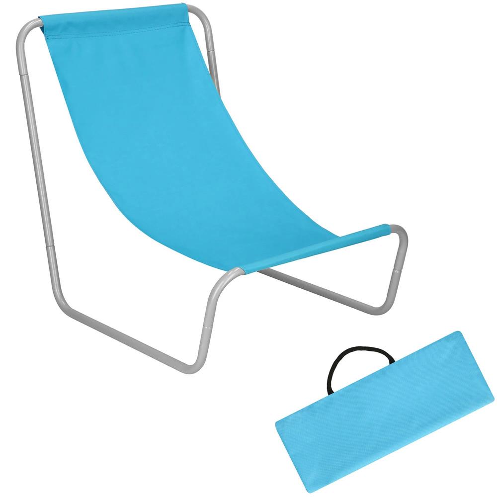 Scaun de plaja Sersimo GC026, pliabil, 90kg, 52x88cm, albastru