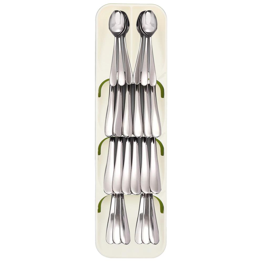 Organizator tacamuri sertar, 5 compartimente, 40x11x5,5cm, alb