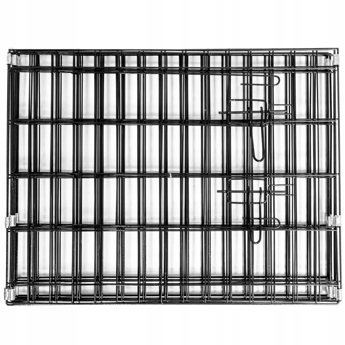 Tarc pentru animale de companie, din fier, forma configurabila, cu usa de acces, XL, 120x120x47cm, negru