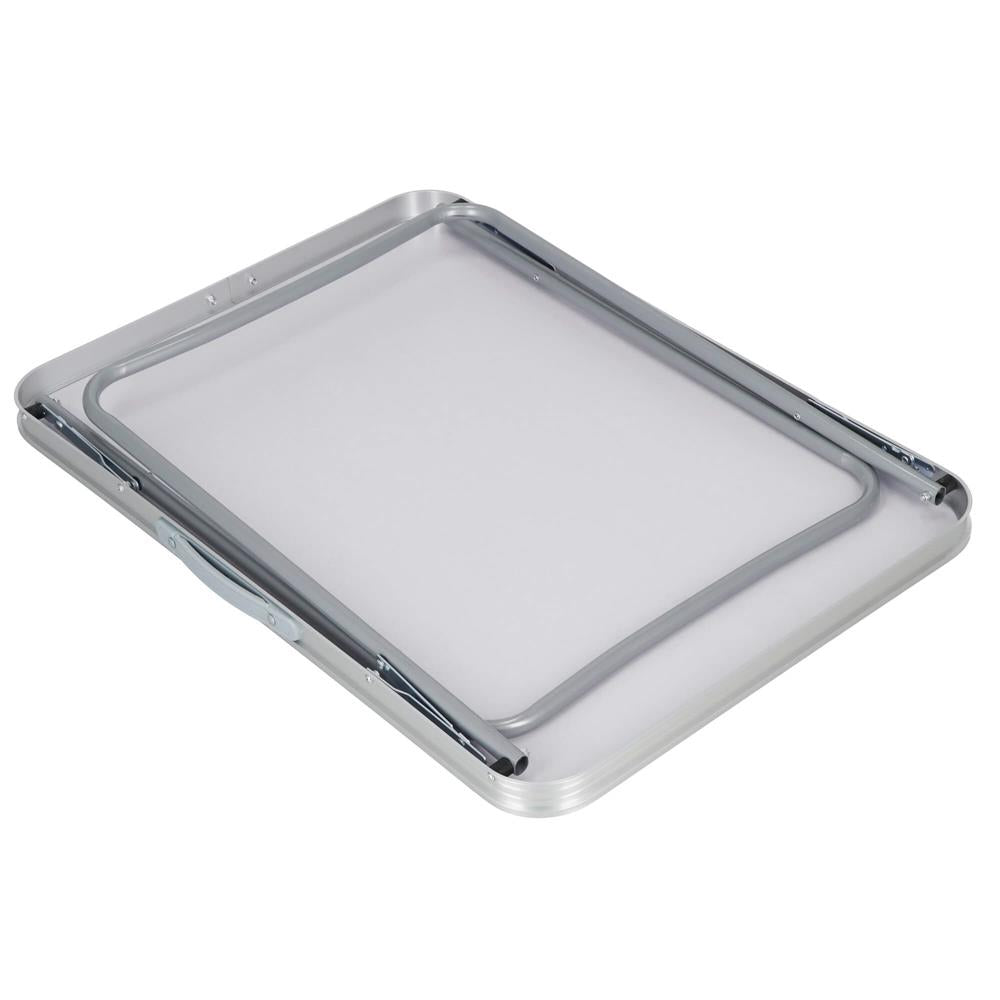 Masa camping pliabila cu cadru din aluminiu, blat MDF, 70x50x60cm, maro