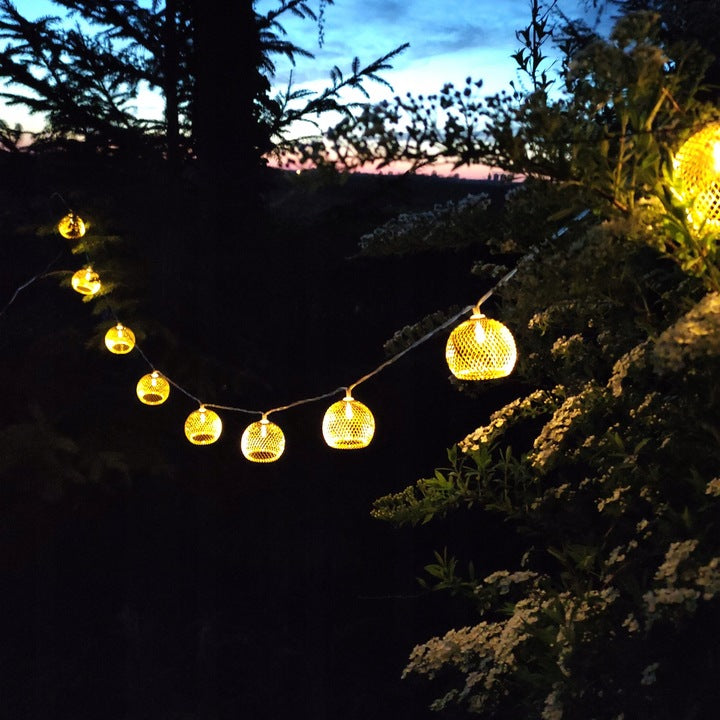 Ghirlanda luminoasa, LED, model Altros, 10 becuri, 380cm, incarcare solara, lumina alb cald