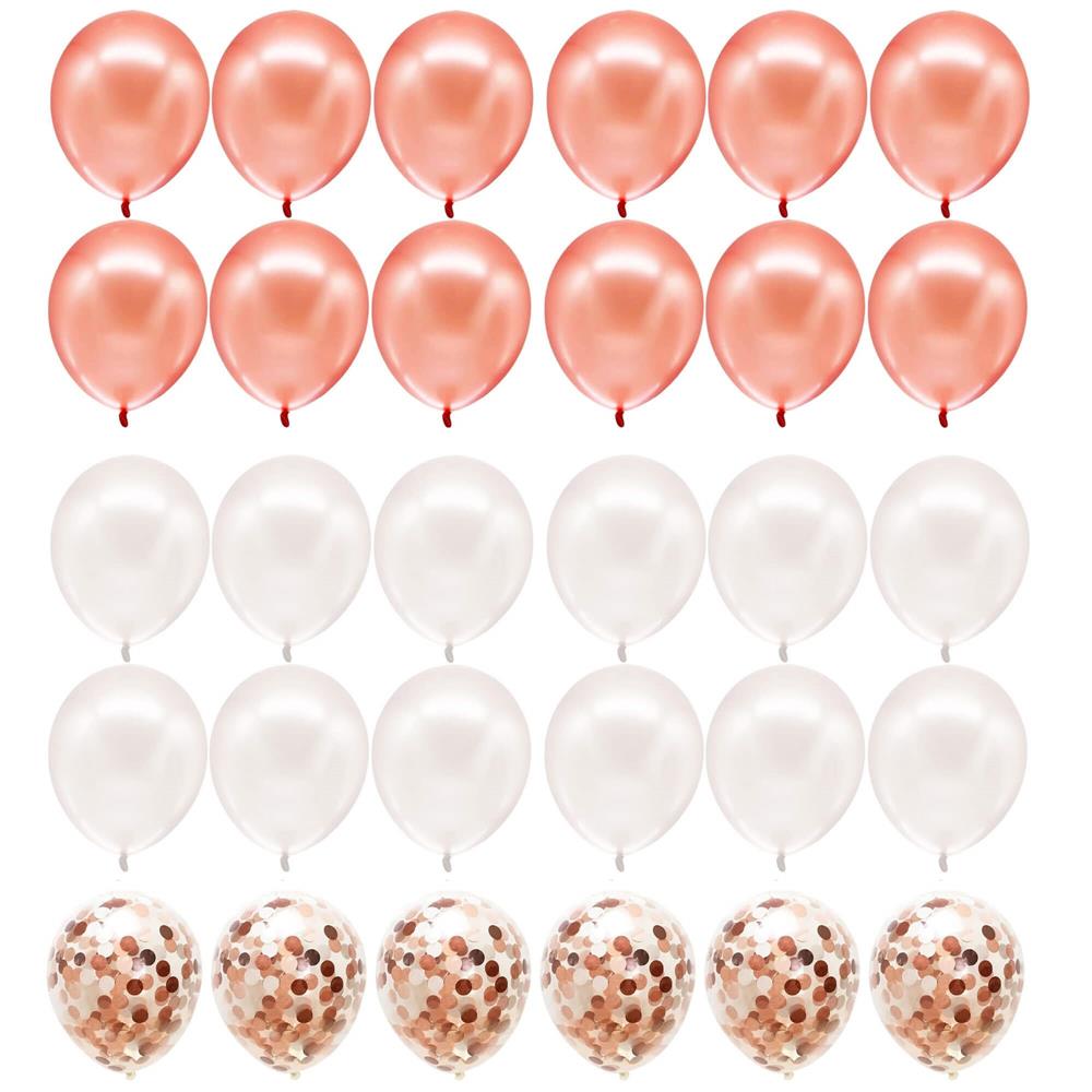 Set 53 baloane si decoratiuni Aniversare Majorat 18 Ani, rose auriu