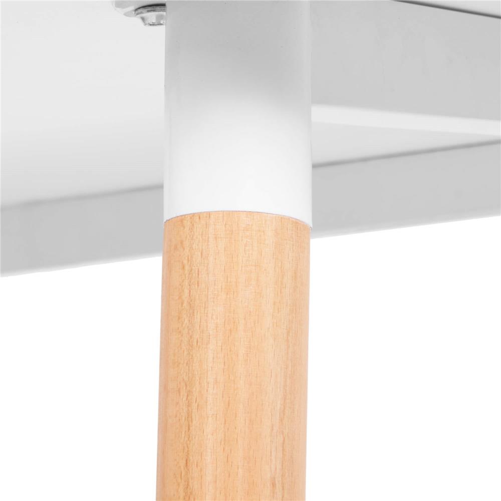 Masa dining bucatarie, dreptunghiulara, 120x80x74 cm, Blat MDF, Picioare lemn, Alb - 9
